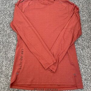 Men's Lululemon License to Train Orange Long Sleeve Shirt